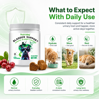 Nutridog Cranberry Bladder & Urinary Tract Support Chews for Dogs - 120 Soft Chews