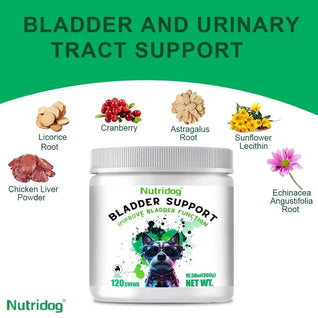 Nutridog Cranberry Bladder & Urinary Tract Support Chews for Dogs - 120 Soft Chews