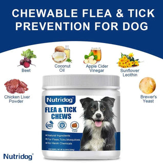 Nutridog Daily Flea & Tick Deterrent Chews with Garlic & Flaxseed - 300g