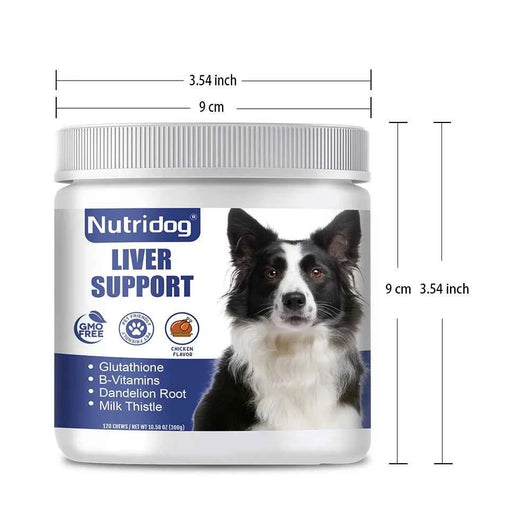 Liver Support Chews for Dogs With Milk Thistle & Curcumin - Liver Detox, Kidney & Hepatic Support -Chicken Flavor 120 Soft Chews