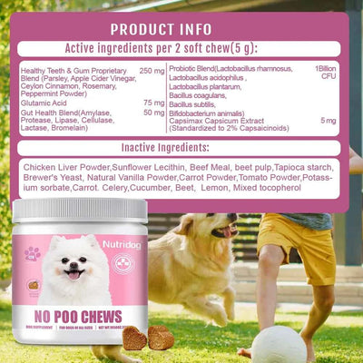 Dog Food No Poop With Probiotics - Reduces stool volume&improves soft stools Supports digestive health for sensitive stomachs