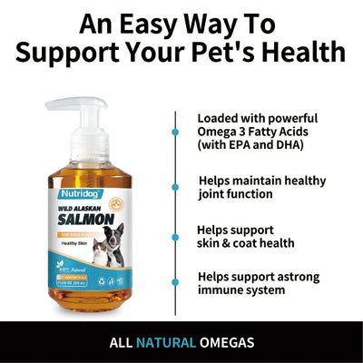 Nutridog Omega 3 Salmon Oil for Dogs & Cats - 200ml