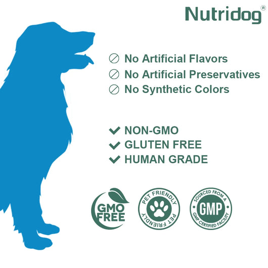 NUTRIDOG Dog Tear Stain Chews Cranberry Vitamins Omega-3 Improve Tear Stains Support Eye Health 120 PCS/Bottle - NUTRIDOG