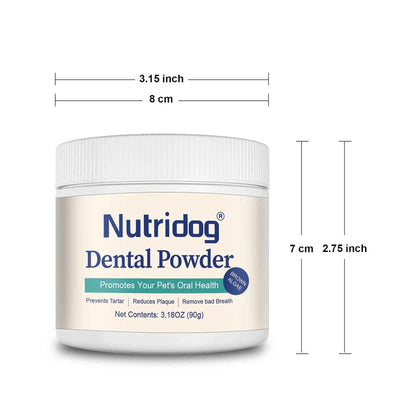 NUTRIDOG Dental Care Powder with Green Tea Plaque Remover for Dogs&Cats Prevent Periodontal Disease Bad Breath