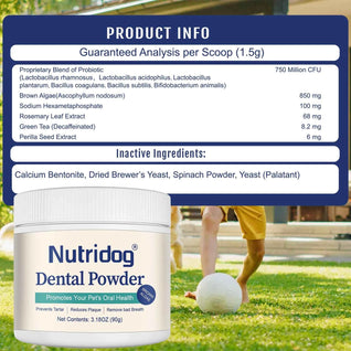 Nutridog Green Tea Pet Dental Care Powder - 90g