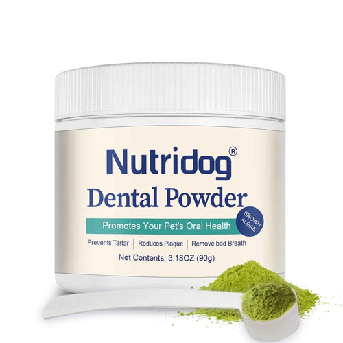 NUTRIDOG Dental Care Powder with Green Tea Plaque Remover for Dogs&Cats Prevent Periodontal Disease Bad Breath