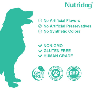 NUTRIDOG Dog Anal Gland Support  Pumpkin Seed Probiotics Digestive Enzymes Scoot Relief Digestive Health 120 PCS/Bottle - NUTRIDOG