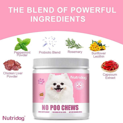 Dog Food No Poop With Probiotics - Reduces stool volume&improves soft stools Supports digestive health for sensitive stomachs