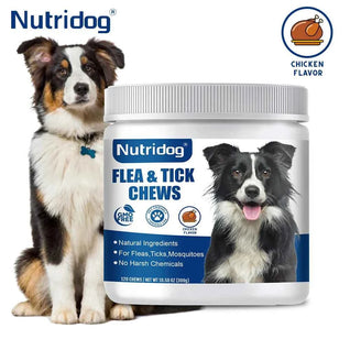 Nutridog Daily Flea & Tick Deterrent Chews with Garlic & Flaxseed - 300g
