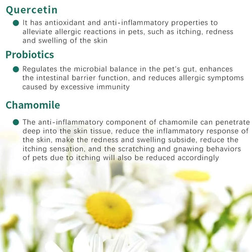 Anti-allergy & Immune Support Powder for dog with Omega-3 Fish Oil, Probiotics, Quercetin - Relieve itching, seasonal allergies