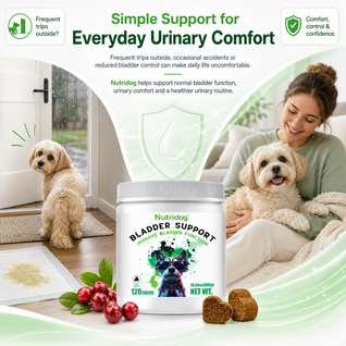 Nutridog Cranberry Bladder & Urinary Tract Support Chews for Dogs - 120 Soft Chews